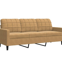 3-Sitzer-Sofa Braun 180 cm Samt