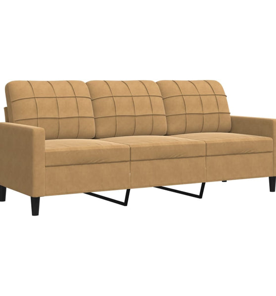 3-Sitzer-Sofa Braun 180 cm Samt