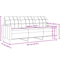 3-Sitzer-Sofa Braun 180 cm Samt