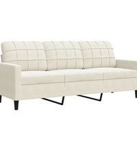 3-Sitzer-Sofa Creme 180 cm Samt
