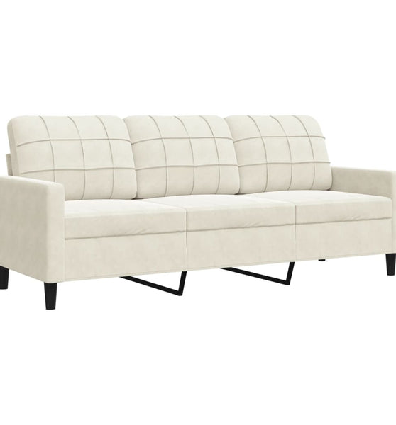 3-Sitzer-Sofa Creme 180 cm Samt