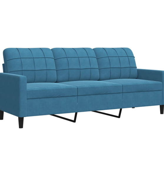 3-Sitzer-Sofa Blau 180 cm Samt