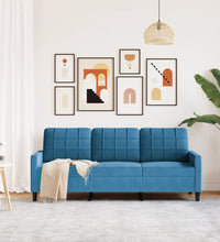 3-Sitzer-Sofa Blau 180 cm Samt