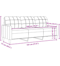 3-Sitzer-Sofa Blau 180 cm Samt