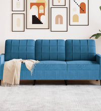 3-Sitzer-Sofa Blau 180 cm Samt