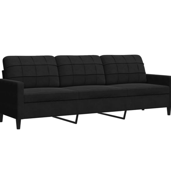 3-Sitzer-Sofa Schwarz 210 cm Samt