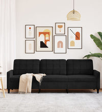 3-Sitzer-Sofa Schwarz 210 cm Samt