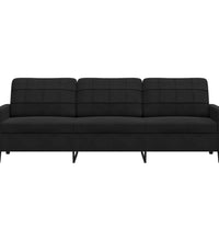 3-Sitzer-Sofa Schwarz 210 cm Samt