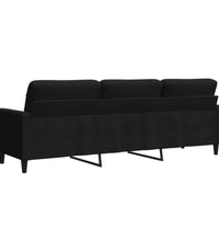 3-Sitzer-Sofa Schwarz 210 cm Samt