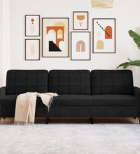 3-Sitzer-Sofa Schwarz 210 cm Samt