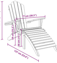 Adirondack-Gartenstuhl mit Fußstütze Massivholz Teak