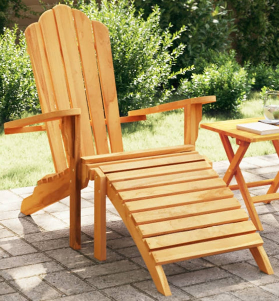 Adirondack-Gartenstuhl mit Fußstütze Massivholz Teak