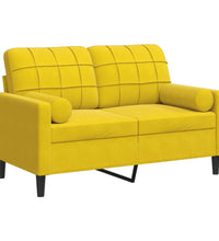 2-Sitzer-Sofa mit Zierkissen Gelb 120 cm Samt