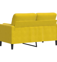2-Sitzer-Sofa mit Zierkissen Gelb 120 cm Samt