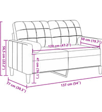 2-Sitzer-Sofa mit Zierkissen Gelb 120 cm Samt