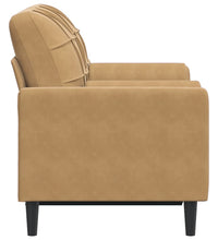 2-Sitzer-Sofa mit Zierkissen Braun 120 cm Samt