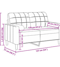 2-Sitzer-Sofa mit Zierkissen Braun 120 cm Samt