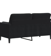 2-Sitzer-Sofa mit Zierkissen Schwarz 140 cm Samt