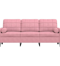 3-Sitzer-Sofa mit Zierkissen Rosa 180 cm Samt