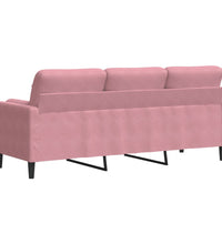3-Sitzer-Sofa mit Zierkissen Rosa 180 cm Samt
