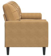 3-Sitzer-Sofa mit Zierkissen Braun 180 cm Samt