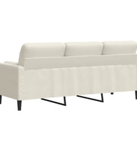 3-Sitzer-Sofa mit Zierkissen Creme 180 cm Samt