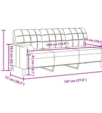3-Sitzer-Sofa mit Zierkissen Creme 180 cm Samt