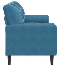 3-Sitzer-Sofa mit Zierkissen Blau 180 cm Samt