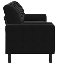 Sofa 3-Sitzer mit Zierkissen Schwarz 210 cm Samt