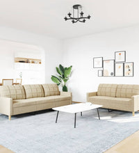 2-tlg. Sofagarnitur Creme Stoff