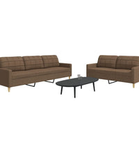 2-tlg. Sofagarnitur Braun Stoff