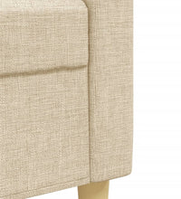 2-tlg. Sofagarnitur mit Dekokissen Creme Stoff