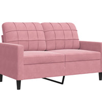 3-tlg. Sofagarnitur mit Kissen Rosa Samt