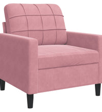 3-tlg. Sofagarnitur mit Kissen Rosa Samt