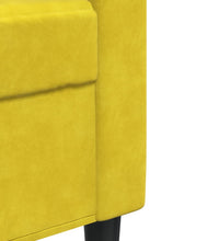 3-tlg. Sofagarnitur mit Kissen Gelb Samt