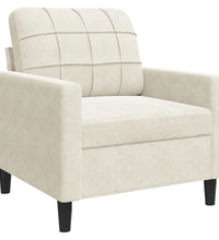 3-tlg. Sofagarnitur mit Kissen Creme Samt