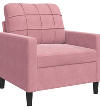 3-tlg. Sofagarnitur mit Kissen und Nackenrollen Rosa Samt