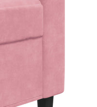 3-tlg. Sofagarnitur mit Kissen und Nackenrollen Rosa Samt