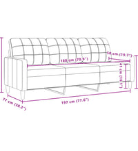 3-tlg. Sofagarnitur mit Kissen und Nackenrollen Schwarz Samt