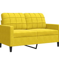3-tlg. Sofagarnitur mit Kissen und Nackenrollen Gelb Samt
