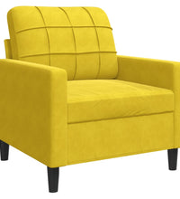 3-tlg. Sofagarnitur mit Kissen und Nackenrollen Gelb Samt