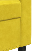 3-tlg. Sofagarnitur mit Kissen und Nackenrollen Gelb Samt