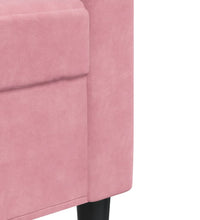 2-tlg. Sofagarnitur mit Kissen Rosa Samt