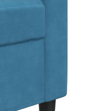 2-tlg. Sofagarnitur mit Kissen Blau Samt