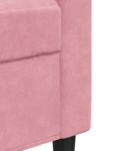 2-tlg. Sofagarnitur mit Kissen und Nackenrollen Rosa Samt