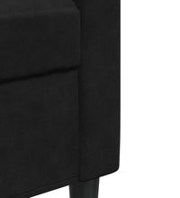 3-tlg. Sofagarnitur mit Kissen Schwarz Samt