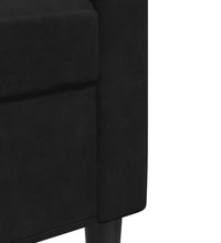 2-tlg. Sofagarnitur mit Kissen Schwarz Samt