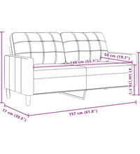 2-tlg. Sofagarnitur mit Kissen Schwarz Samt