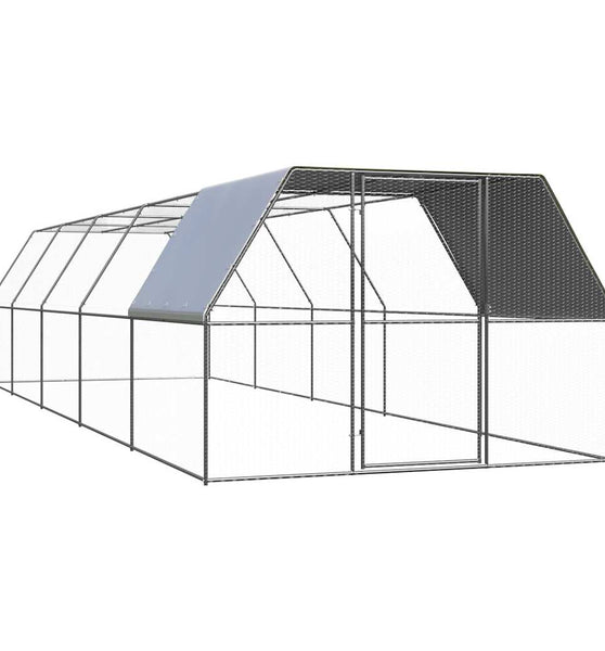 Hühnerkäfig 3x10x2 m Verzinkter Stahl