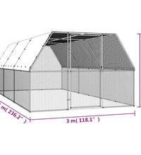 Hühnerkäfig 3x6x2 m Verzinkter Stahl
